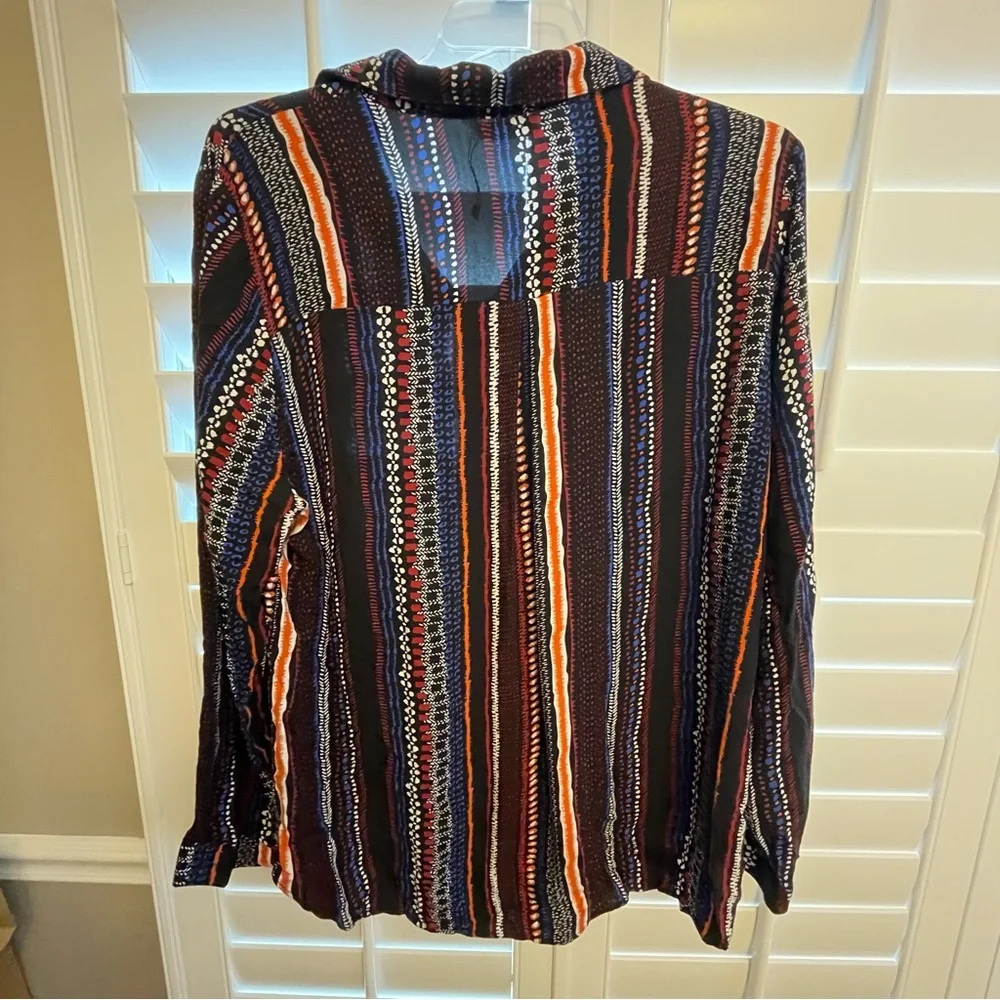Multicolor Long Sleeve Buttoned Blouse - Picture 5 of 6